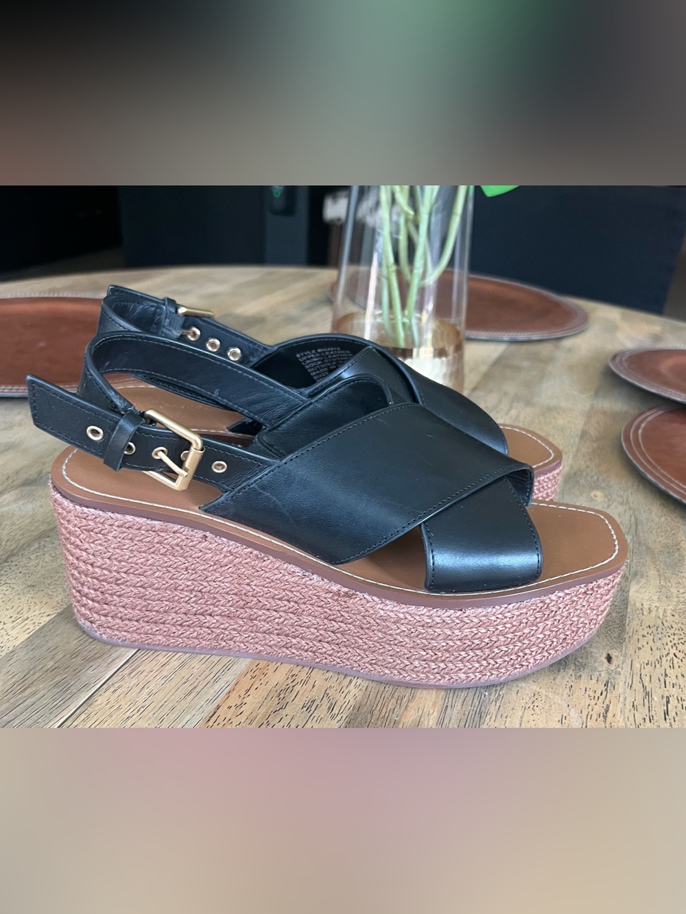 Madewell Black Leather Platforms size 9